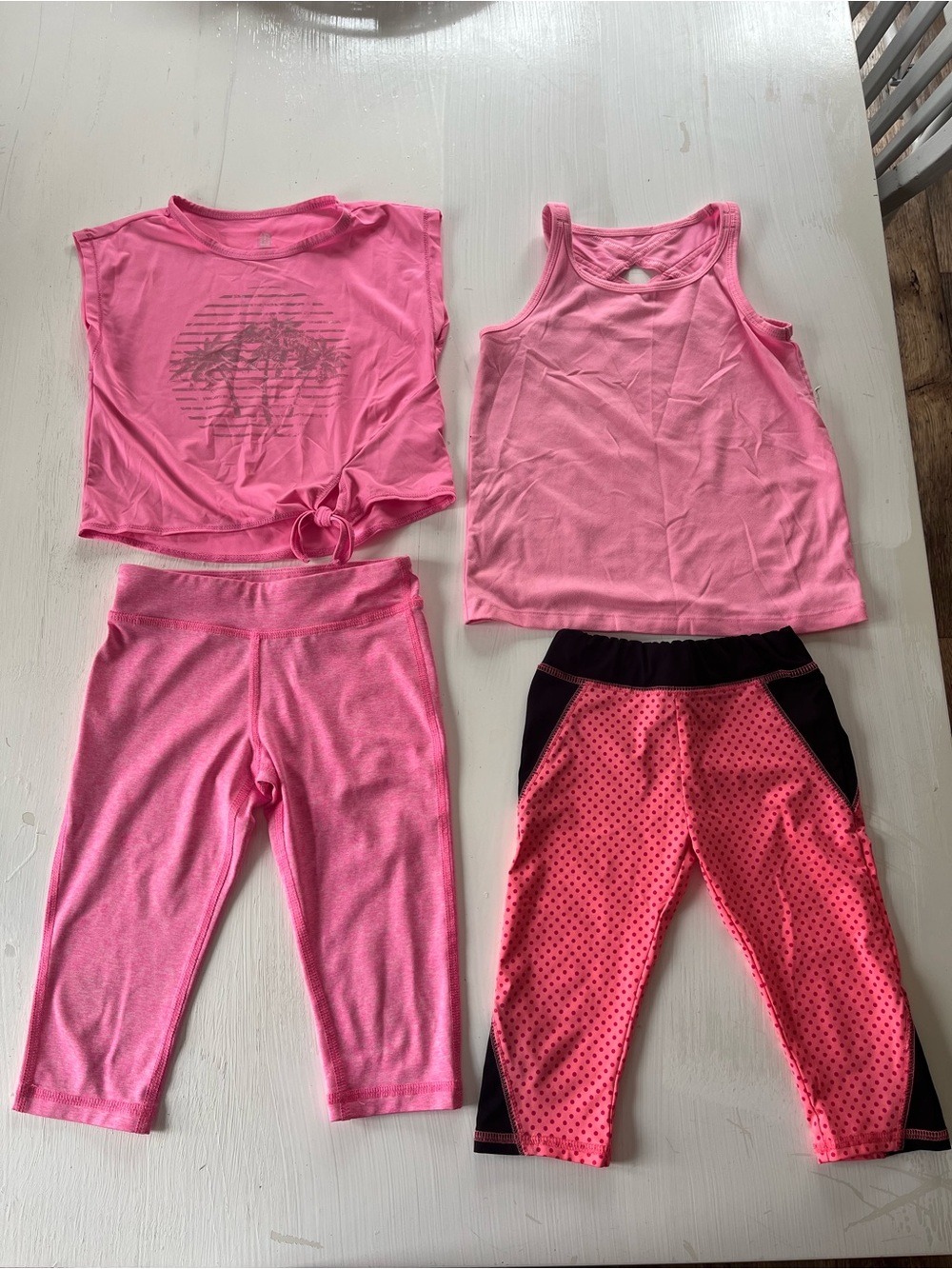 Pink and Black Girls Active Tank & Capri Set of 2 - Various Brands